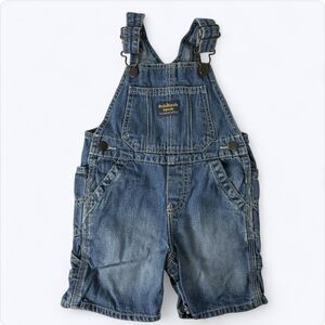Oshkosh B’gosh Vestbak Denim Overalls 18M Blue Jean Snap Crotch Retro Y2K